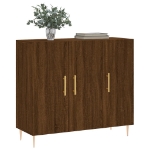 Credenza Rovere Marrone 90x34x80 cm in Legno Multistrato