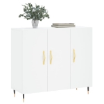 Credenza Bianca 90x34x80 cm in Legno Multistrato