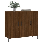 Credenza Rovere Marrone 90x34x80 cm in Legno Multistrato