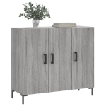 Credenza Grigio Sonoma 90x34x80 cm in Legno Multistrato