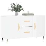 Credenza Bianco Lucido 100x36x60 cm in Legno Multistrato