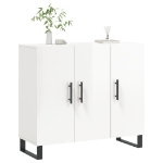 Credenza Bianco Lucido 90x34x80 cm in Legno Multistrato