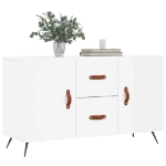 Credenza Bianco Lucido 100x36x60 cm in Legno Multistrato