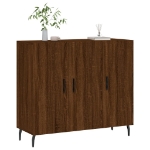 Credenza Rovere Marrone 90x34x80 cm in Legno Multistrato