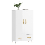 Credenza Bianco Lucido 69,5x31x115 cm in Legno Multistrato