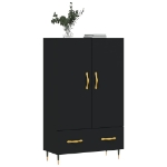 Credenza Nera 69,5x31x115 cm in Legno Multistrato