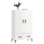 Credenza Bianco Lucido 69,5x31x115 cm in Legno Multistrato