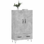 Credenza Grigio Cemento 69,5x31x115 cm in Legno Multistrato