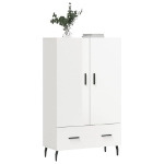 Credenza Bianco Lucido 69,5x31x115 cm in Legno Multistrato