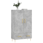 Credenza Grigio Cemento 69,5x31x115 cm in Legno Multistrato