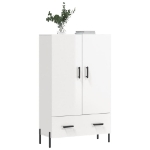 Credenza Bianco Lucido 69,5x31x115 cm in Legno Multistrato