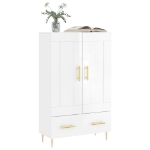 Credenza Bianco Lucido 69,5x31x115 cm in Legno Multistrato