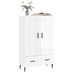 Credenza Bianco Lucido 69,5x31x115 cm in Legno Multistrato