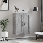 Mobile a Parete Grigio Cemento 69,5x34x90 cm Legno Multistrato