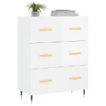 Credenza 69,5x34x90 cm in Legno Multistrato Bianco Lucido