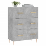 Credenza Grigio Cemento 69,5x34x90 cm in Legno Multistrato