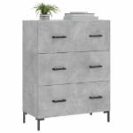 Credenza Grigio Cemento 69,5x34x90 cm in Legno Multistrato