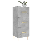 Credenza Grigio Cemento 34,5x34x90 cm in Legno Multistrato