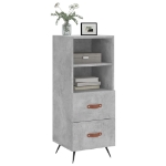 Credenza Grigio Cemento 34,5x34x90 cm in Legno Multistrato