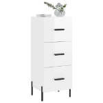 Credenza Bianco Lucido 34,5x34x90 cm in Legno Multistrato