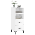 Credenza Bianco Lucido 34,5x34x90 cm in Legno Multistrato