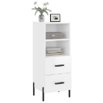 Credenza Bianco Lucido 34,5x34x90 cm in Legno Multistrato