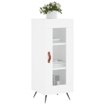 Credenza Bianco Lucido 34,5x34x90 cm in Legno Multistrato