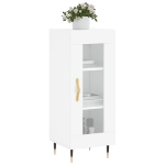 Credenza Bianco Lucido 34,5x34x90 cm in Legno Multistrato