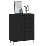 Credenza Nera 69,5x34x90 cm in Legno Multistrato