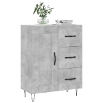 Credenza Grigio Cemento 69,5x34x90 cm in Legno Multistrato