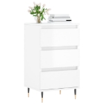 Credenza Bianco Lucido 40x35x70 cm in Legno Multistrato