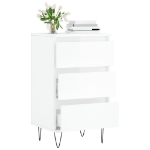 Credenza Bianco Lucido 40x35x70 cm in Legno Multistrato