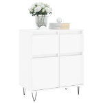 Credenza Bianco Lucido 60x35x70 cm in Legno Multistrato