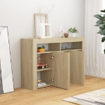 Credenza con Luci LED Rovere Sonoma 115,5x30x75 cm