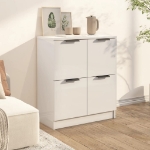 Credenza Bianco Lucido 60x30x70 cm in Legno Multistrato