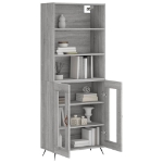 Credenza Grigio Sonoma 69,5x34x180 cm in Legno Multistrato