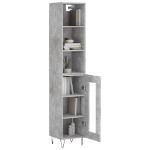 Credenza Grigio Cemento 34,5x34x180 cm in Legno Multistrato