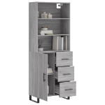 Credenza Grigio Sonoma 69,5x34x180 cm in Legno Multistrato