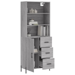 Credenza Grigio Sonoma 69,5x34x180 cm in Legno Multistrato