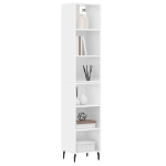 Credenza 34,5x32,5x180 cm in Legno Multistrato Bianco Lucido