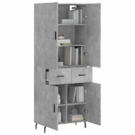 Credenza Grigio Cemento 69,5x34x180 cm in Legno Multistrato