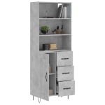 Credenza Grigio Cemento 69,5x34x180 cm in Legno Multistrato