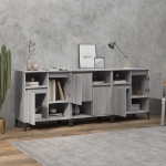 Credenze 3pz Grigio Sonoma 60x35x70 cm in Legno Multistrato