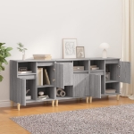 Credenze 3pz Grigio Sonoma 60x35x70 cm in Legno Multistrato