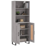 Credenza Grigio Sonoma 69,5x34x180 cm in Legno Multistrato