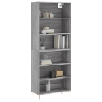 Credenza Grigio Sonoma 69,5x32,5x180 cm Legno Multistrato