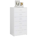 Credenza con 6 Cassetti Bianco Lucido 50x34x96 cm in Truciolato