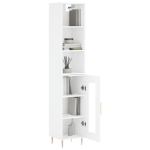 Credenza 34,5x34x180 cm in Legno Multistrato Bianco Lucido