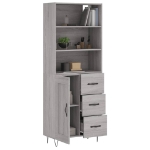 Credenza Grigio Sonoma 69,5x34x180 cm in Legno Multistrato