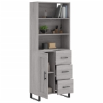 Credenza Grigio Sonoma 69,5x34x180 cm in Legno Multistrato